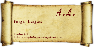 Angi Lajos névjegykártya